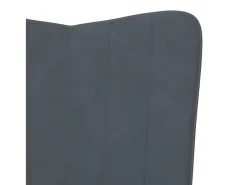 Sillón de relax con taburete terciopelo gris oscuro