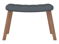 Sillón de relax con taburete terciopelo gris oscuro
