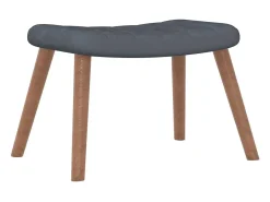 Sillón de relax con taburete terciopelo gris oscuro