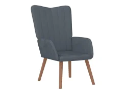 Sillón de relax con taburete terciopelo gris oscuro