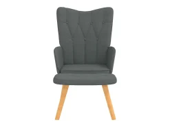 Sillón de relax con taburete tela gris oscuro
