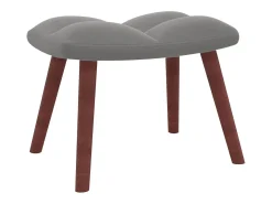 Sillón de relax con taburete de terciopelo gris claro