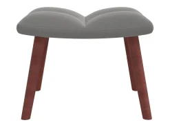 Sillón de relax con taburete de terciopelo gris claro
