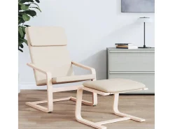 Sillón de relax de tela color crema ES54235