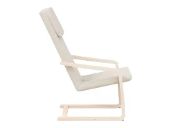 Sillón de relax de tela color crema