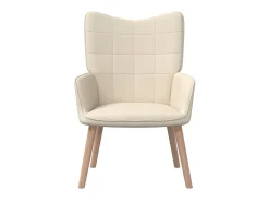 Sillón de relax de tela crema ES34326