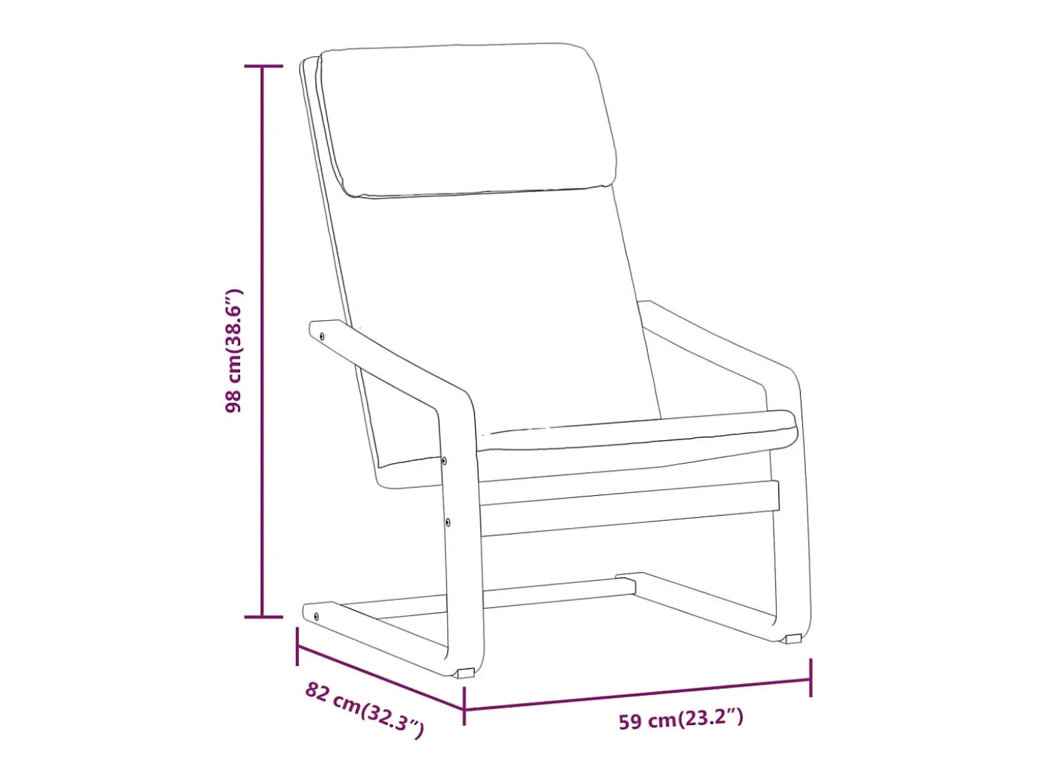 Sillón de relax de tela negro