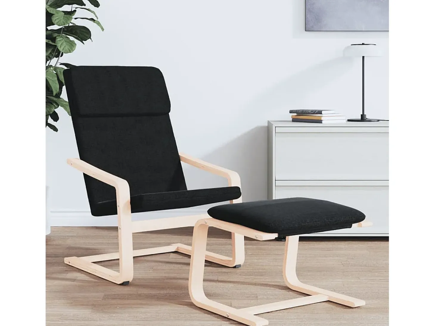 Sillón de relax de tela negro