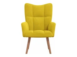 Sillón de relax de terciopelo amarillo mostaza