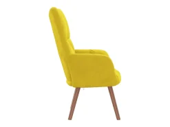 Sillón de relax de terciopelo amarillo mostaza