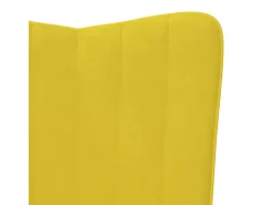 Sillón de relax de terciopelo amarillo mostaza