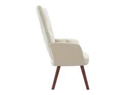 Sillón de relax de terciopelo blanco crema