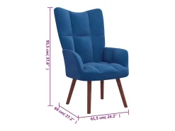 Sillón de relax de terciopelo azul