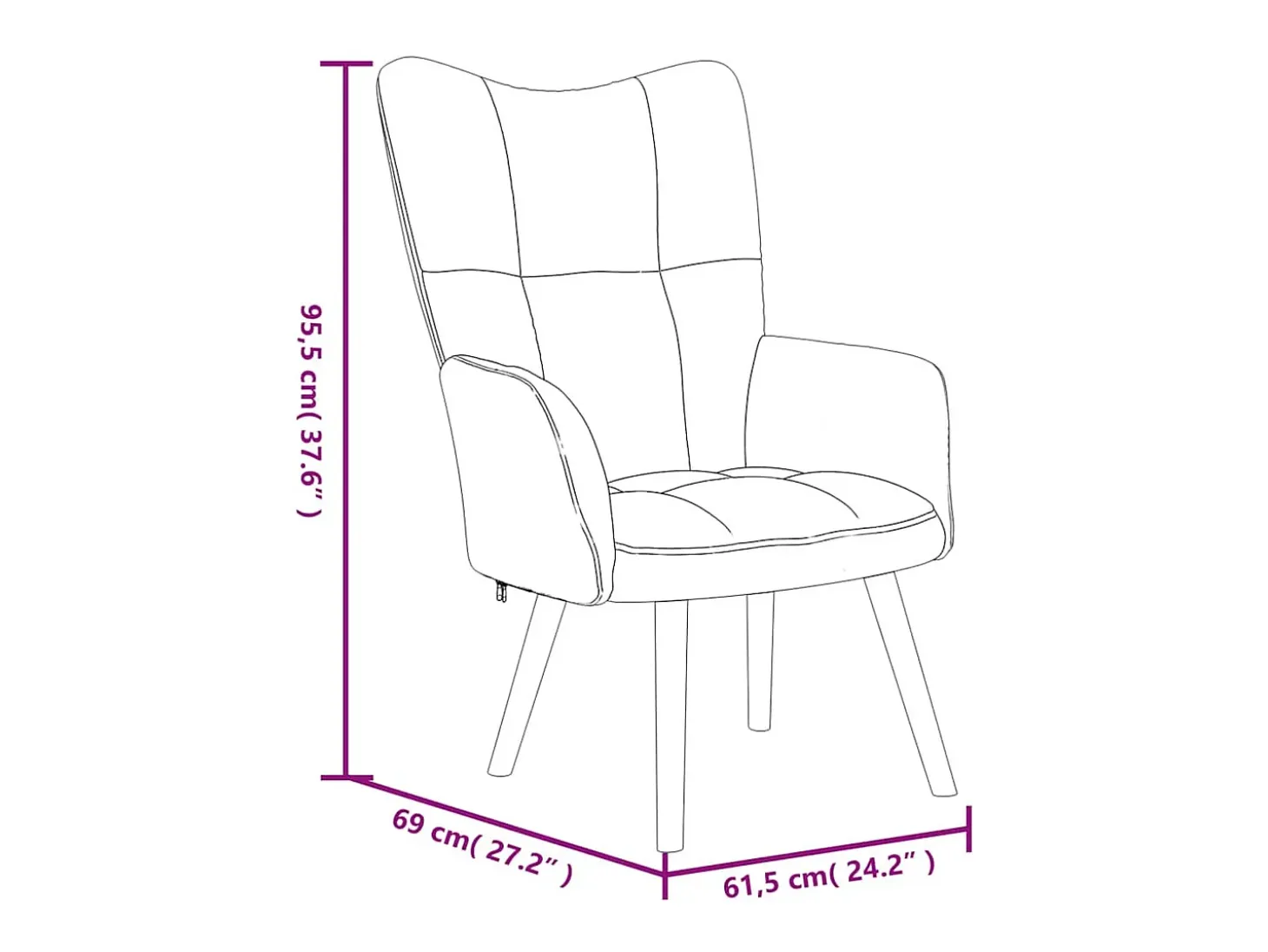 Sillón de relax de terciopelo negro