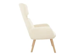 Sillón de relax de terciopelo blanco crema