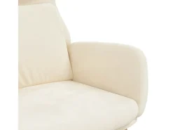 Sillón de relax de terciopelo blanco crema