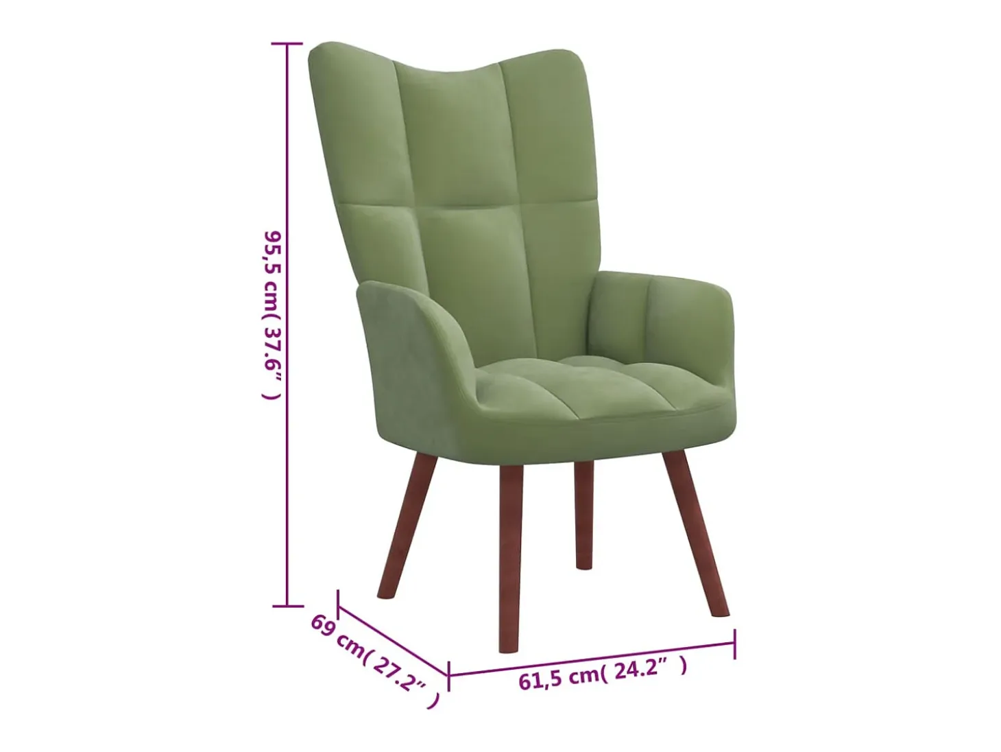 Sillón de relax de terciopelo verde claro