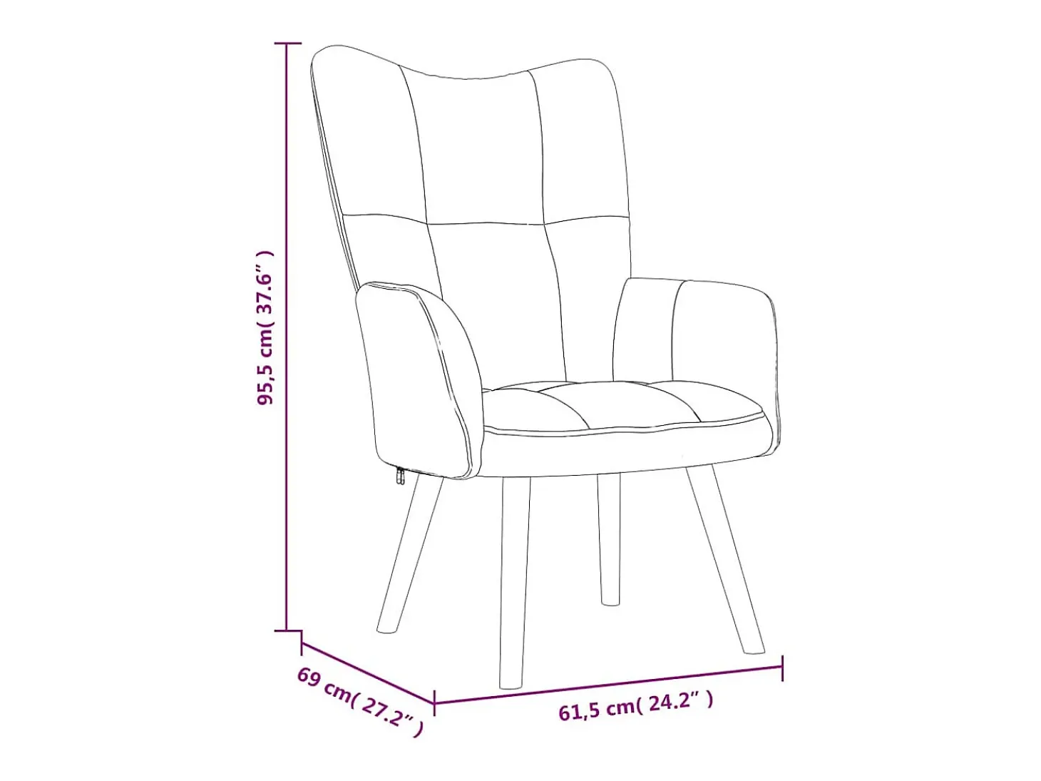 Sillón de relax de terciopelo gris oscuro