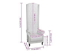 Sillón de respaldo alto cuero sintético blanco