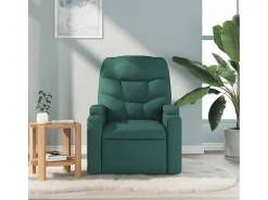Sillón de salón | Silla | Sillón de masaje reclinable de tela verde oscuro SHL4163