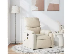 Sillón de salón | Silla | Sillón de masaje reclinable de tela crema SHL8021