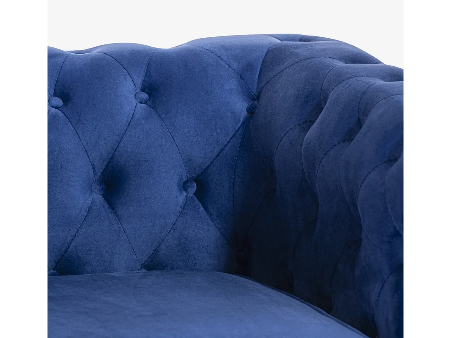 Sillón de salón de estilo clásico Chesterfield de terciopelo Coventry - Azul Marino