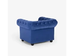 Sillón de salón de estilo clásico Chesterfield de terciopelo Coventry - Azul Marino