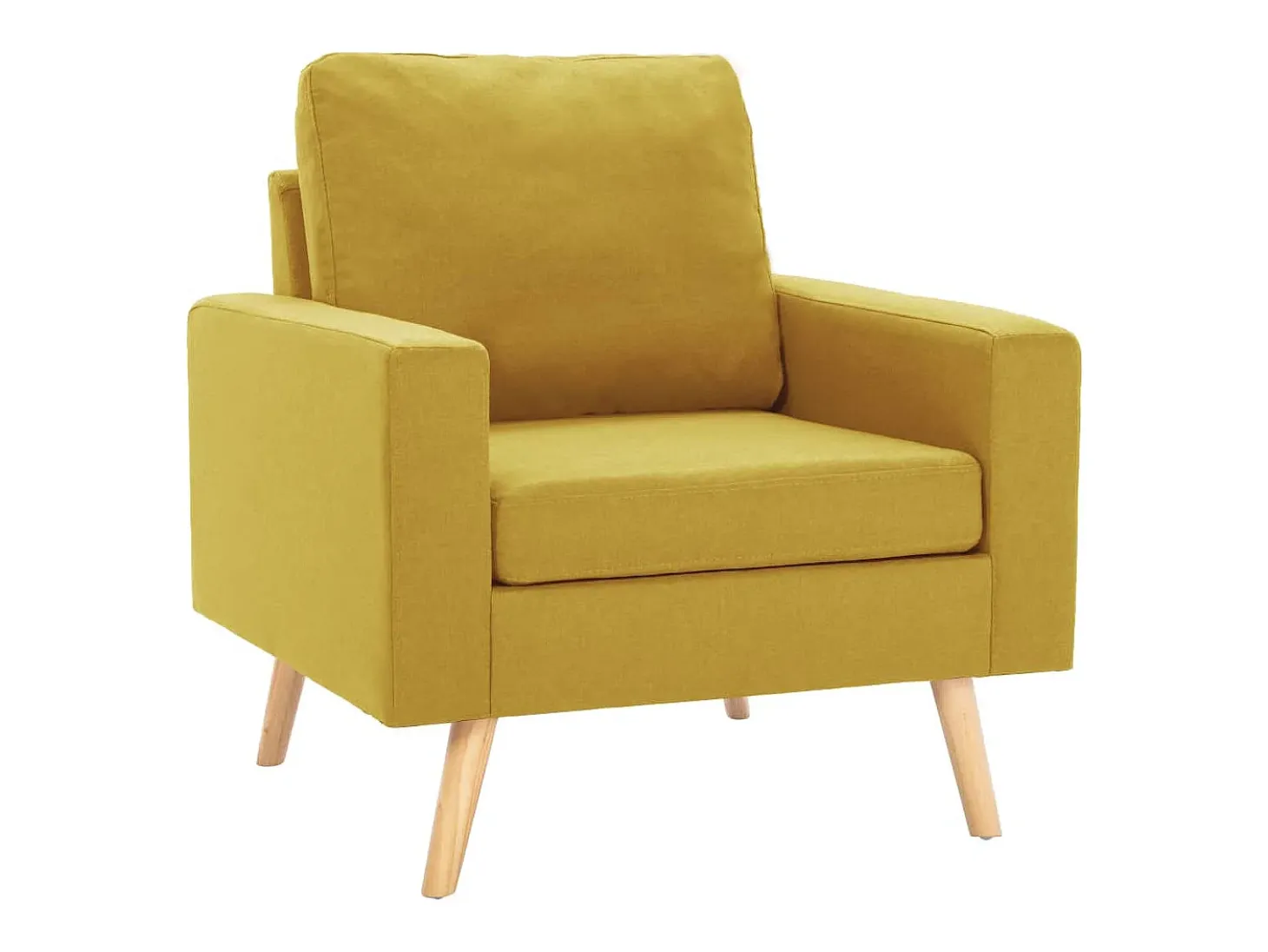 Sillón de tela amarillo