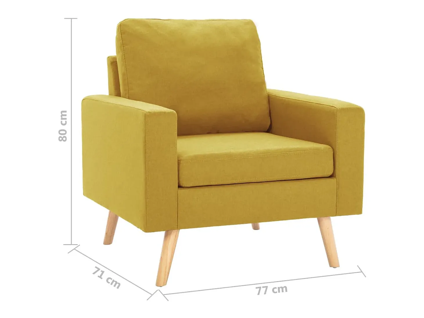 Sillón de tela amarillo