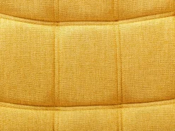 Sillón de tela amarillo mostaza estilo escandinavo capitoné LUOSTO