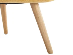 Sillón de tela amarillo mostaza estilo escandinavo capitoné LUOSTO
