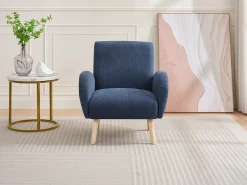 Sillón de tela azul estilo contemporáneo MAZARONE