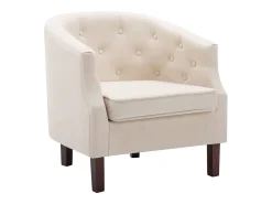 Sillón de tela beige