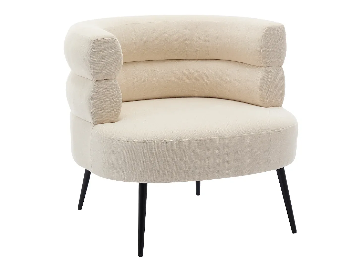 Sillón de tela beige con estructura de metal estilo diseño CAMEDO