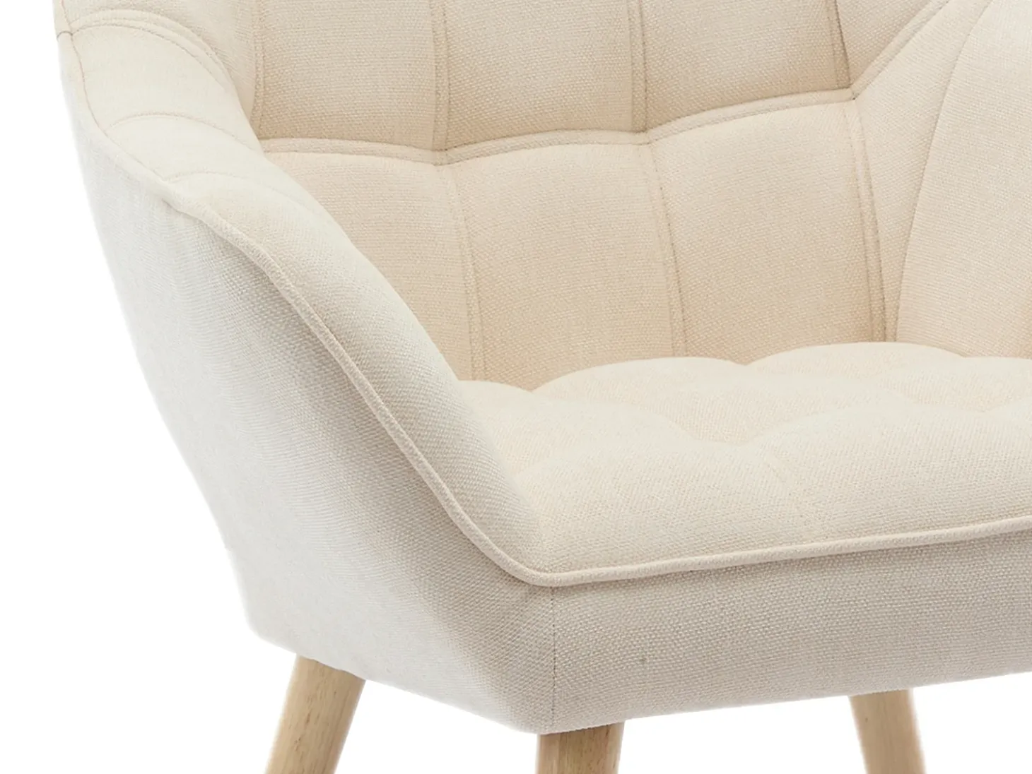Sillón de tela beige de estilo escandinavo CASERTA