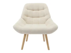 Sillón de tela beige estilo escandinavo capitoné LUOSTO