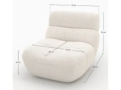 Sillón de tela bouclé blanco - Teddy
