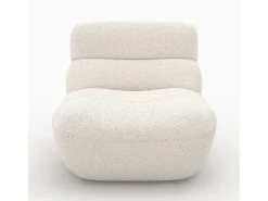 Sillón de tela bouclé blanco - Teddy