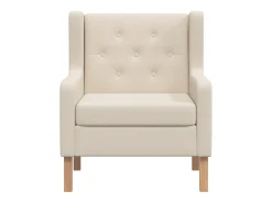 Sillón de tela color blanco crema