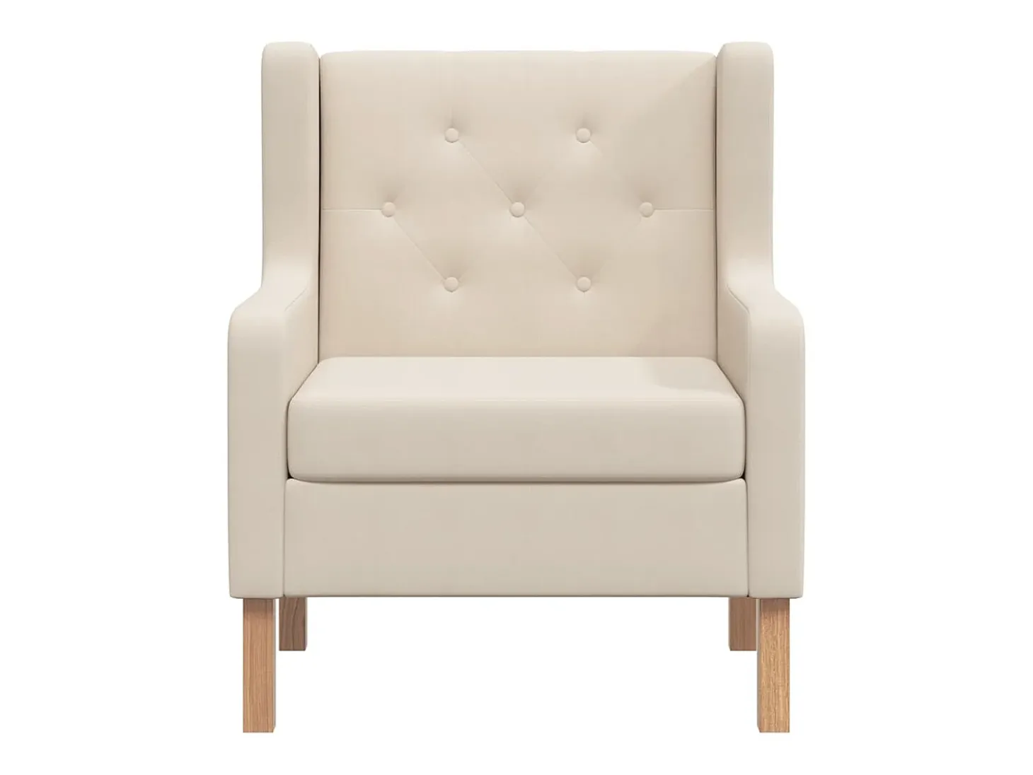 Sillón de tela color blanco crema