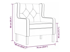 Sillón de tela color blanco crema