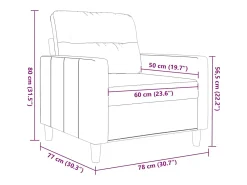 Sillón de tela color crema 60 cm