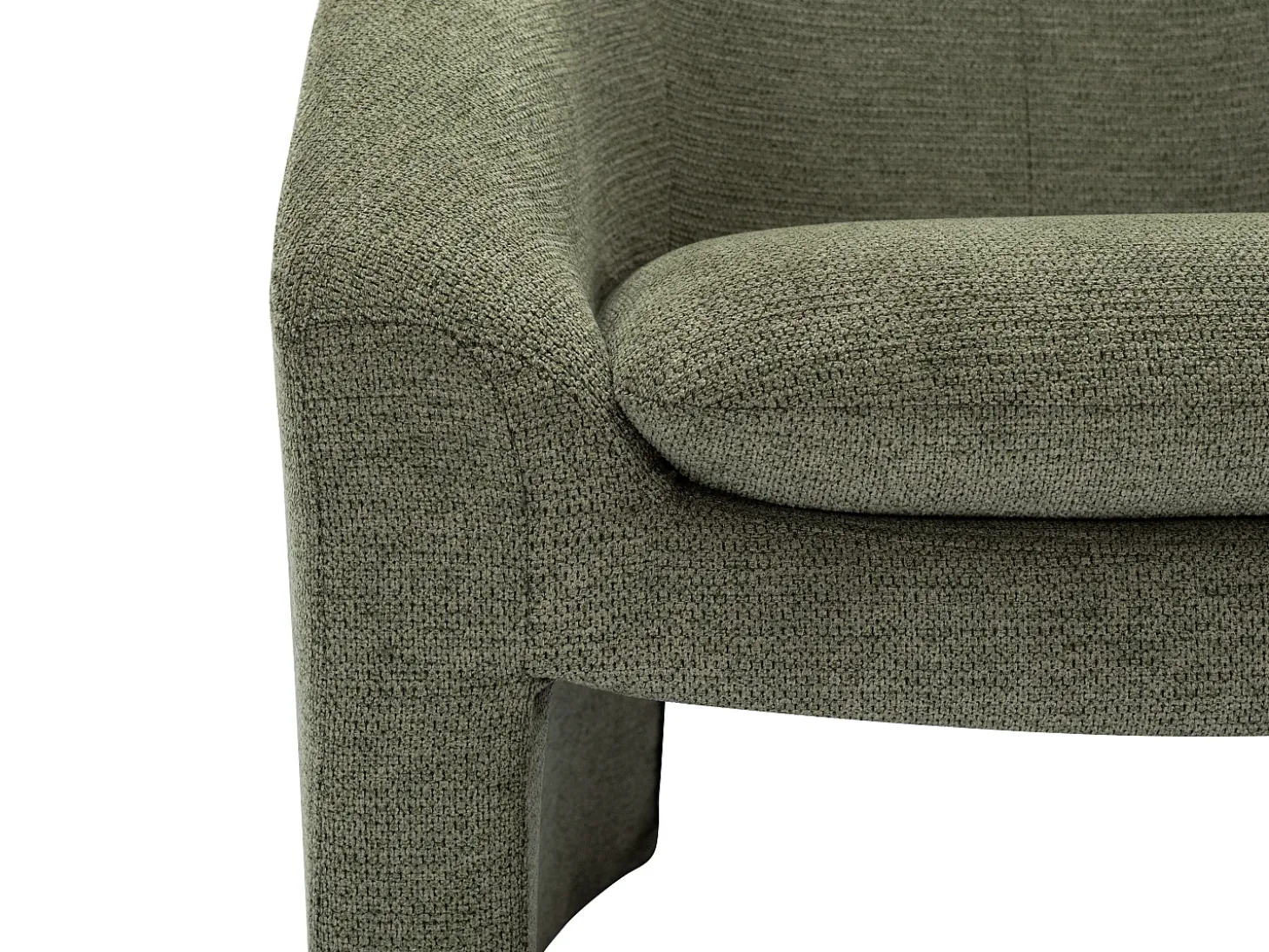 Sillón de tela color verde estilo diseño OSSANA