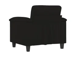 Sillón de tela de microfibra negro 60 cm