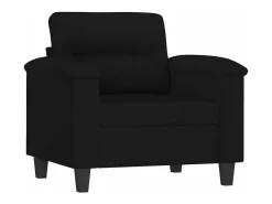 Sillón de tela de microfibra negro 60 cm