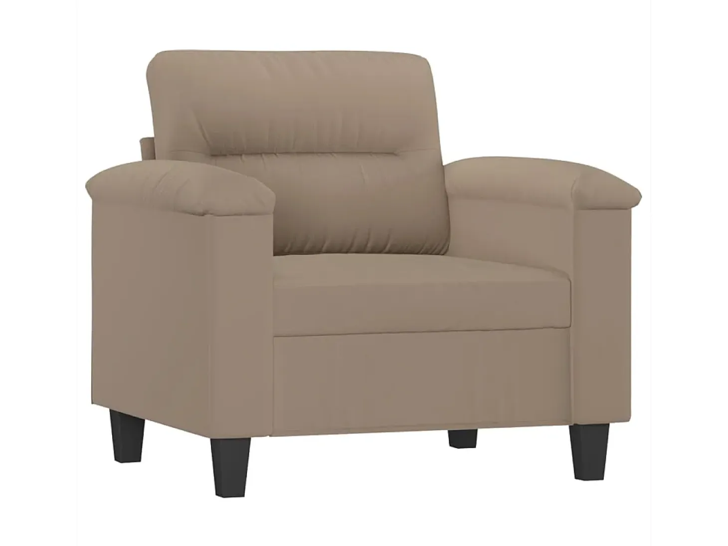 Sillón de tela de microfibra gris taupé 60 cm