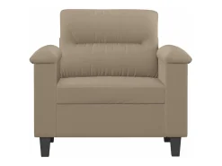 Sillón de tela de microfibra gris taupé 60 cm