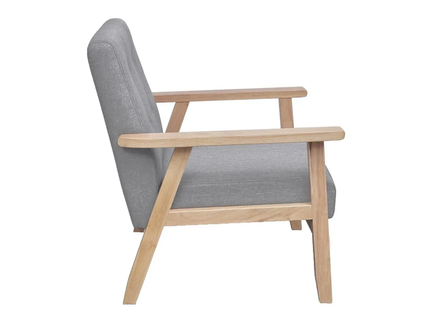 Sillón de tela gris claro