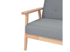 Sillón de tela gris claro