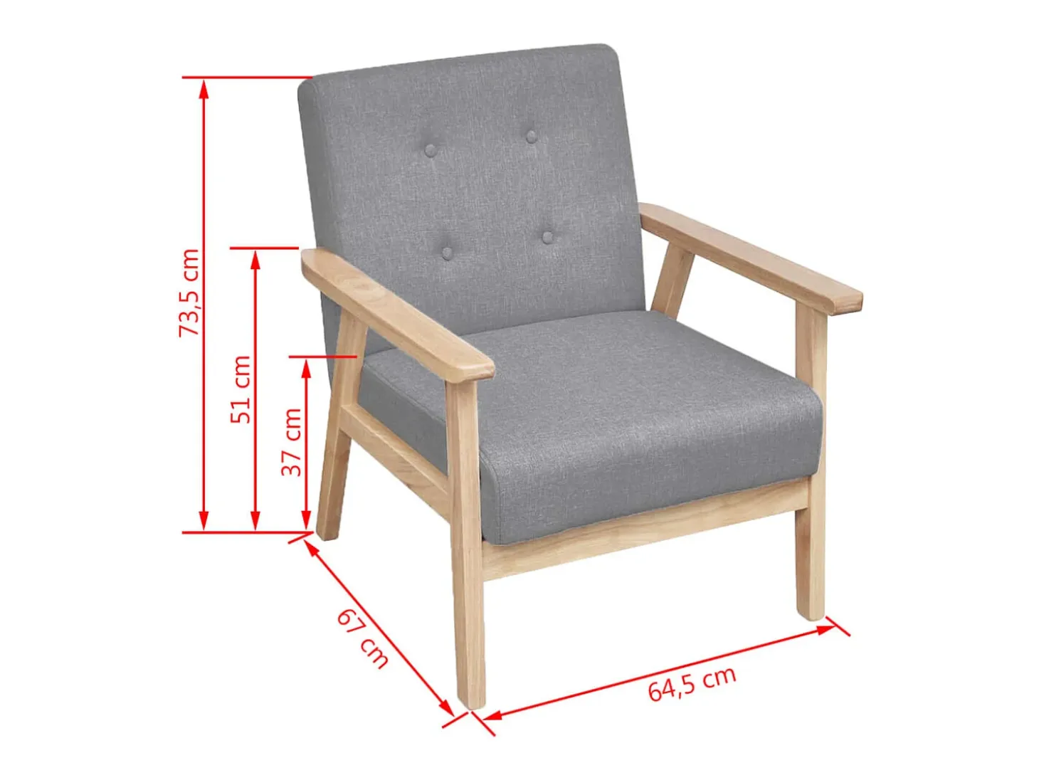 Sillón de tela gris claro